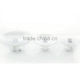 Hot Sale Diamoned Embossed Glass Plate With Glass Lacework Base thumbnail-2