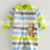 autumn and winter custom printed micro polar fleece infant romper footed pajamas for baby