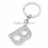 Professional Metal Custom Diamond Logo Keychain Rhinestone B Shape Keyring thumbnail-1