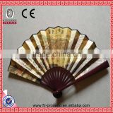 Custom LOGO Printed Folding Bamboo Hand Cloth Fan