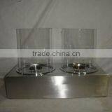 Stainless Steel Bio Fuel Fireplace With 2 Pcs Clear Borosilicate Glass Tube thumbnail-1