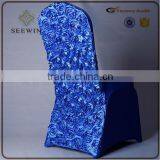 Solid White Rosette Chair Cover Wedding thumbnail-2