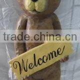 Welcome Door Decoration Fiberglass Life Size Garden Bear Statue thumbnail-1