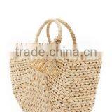 Straw Pompom Water Hyacinth Bag thumbnail-3