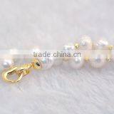 11-12mm White Eaison Pearl With 14K Gold Clasp Necklace thumbnail-3