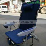 Navy Blue Aluminum Folding Backpack Chair With Plastic Armrest thumbnail-2