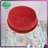 Portable Acrylic Red Cushion Kids Stool Reading Room Plexiglass Legs Stool Round Ottomans For Home thumbnail-2