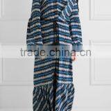 Elegant Blue Off-The-Shoulder Printed Silk Fabric Maxi Dress Frock Designs Names Of Ladies Drsses 2016 HSD5681 thumbnail-3