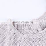 YAKUYIYI Girl Grey Short Sleeve Kitten Pocket Long Sweater thumbnail-5