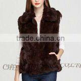 CX-G-B-200 Genuine Rabbit Fur Vests Waistcoats Suits For Ladies thumbnail-1