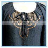 New Style Vintage Ethnic Embroidery Blouse Tie Neck Wholesale Clothing thumbnail-3