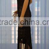 High Quality Popular Ladies Black Long Tassel Fashion Evening Party Dress thumbnail-2