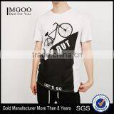 MGOO OEM/ODM Streetwears Fashion On Ins Basic White T-shirt With Printing Customized 100% Cotton Clothes For Men thumbnail-1