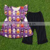 Baby Girl Halloween Fancy Orange Pants With Ghost Ruffle Outfits thumbnail-4