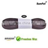 High Top Premium Custom Waxed Flat Sneakers Laces for Ankle Boots - Best Wax Shoes Laces for Cemented Sport Shoes - Red thumbnail-3