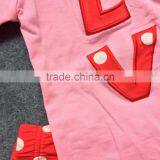 2016 Girls Clothes Valentine's Day "Love" Leopard Kids Clothes Red Dot Pants Kids Girls Clothing With Matching Accessories thumbnail-3