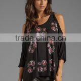 Oversized Open Shoulder Top thumbnail-1