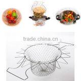 2016 New Arrival Hot Sale Foldable Steam Rinse Strain Fry Chef Basket Strainer Net Kitchen Cooking Too thumbnail-5