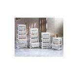 Wooden Frame Storage Cabinet With Willow Drawers thumbnail-1