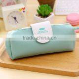 Promotional Cheap Pure Color Beard Printed PU Canvas Stationery Pocket Button Pencil Bag thumbnail-3