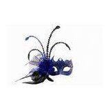 Mens Beautiful Blue Feather Masquerade Mask For Christmas Party