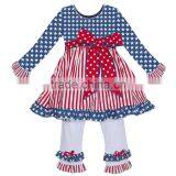 Fashion New Design Girls Winter Lovely Kintted Cotton Outfits 4th of July Vintage Clothing Wholesale Baby Sets of Cheap Price