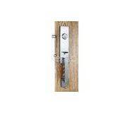 Satin Nickel Entry Door Handlesets With Lever Interior Two Bolts thumbnail-1