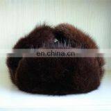 Musquash LEIFENG Round Fur Hat With Cloth or Leather Top for Russian Style thumbnail-3