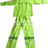 customized sanitation worker high visibility fluorescent reflective safety raincoat clothing