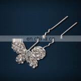 Popular Crystal Butterfly Shape Hair Pin With Pearl And Rhinestone Wholesale thumbnail-1
