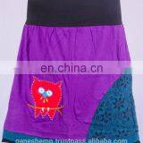 Beautiful Crochet Owl In Purple Shade With Floral Prints Skirt HHCS 110 C