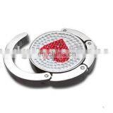 Fashion Heart Shaped Bag Hanger, Foldable Heart Red Diamond Purse Hanger/handbag Hook/holder for Women's Accessory