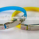 Custom Silicone Wristband With Metal Hook;rfid Silicone Wristbands;1 Inch Silicone Wristband thumbnail-1