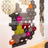 24 Hexagon Modern Urban Felt Wall Decals Kit Stylish Modern Office Decoration Felt Wall Art Stickers thumbnail-6