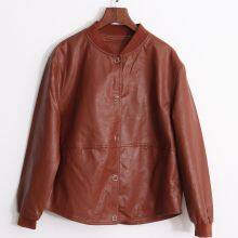 HOT SALE 2021 NEW FASHION LADIES FAUX ECO PU LEATHER LEISURE JACKET thumbnail-1