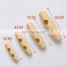 Fashion Customized Natural 2 Holes Big 50Mm Wood Toggle Olive Button thumbnail-3