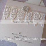 Custom Personal Lace Wedding Invitation With Buckle thumbnail-1