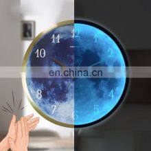 Популярный на продажу многофункциональный настенный брендовый час с возможностью выбора нескольких цветов, с изображением галактики, синего Земли и Луны, светящимся и управляемым голосом thumbnail-2