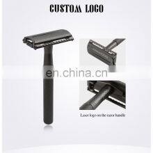 Mens Good Quality Metal Double Edge Blade Shaing Set Private Label Shaving Safety Razor and Stand thumbnail-4