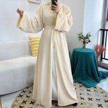 BS-LR532 Womens Embroidered Dubai Style Cardi Robe Muslim Dresses Abaya thumbnail-4
