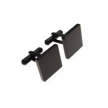 Stainless Steel Quadrate Cufflinks Waterproof Jewelry for Men With Customizable Name Logo thumbnail-4