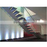 N119 Creater House Wood Glass Stairs, Manufacturer Customied Glass Staircase, Hot Sale Straight Floating Glass Wood Stairs Quality Choice thumbnail-2