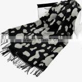 Winter Ladies Fashion Leopard Jacquard Wool Cashmere Scarf thumbnail-3