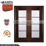 Modern Design Matte Finish Black Walnut Wood Framed Glass Doors thumbnail-1