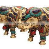 Brass Elephant Pair 15"