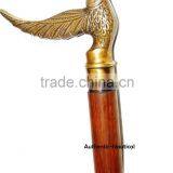 NAUTICAL DECOR ANTIQUE BRASS FINISHING BIRD HANDLE WALKING CANES-DECORATIVE WALKING CANES Wk1176 thumbnail-2