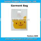 customized cute die cut plastic garment bag/customer logo