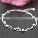 Wholesale Melone 925 Sterling Silver Star Bead Charms Bracelet Jewelry