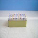 Attractive Stipes Printing Rectangular Shaped Soap Metal Tin Can