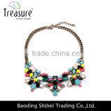 Fashion jewelry Wholesale Hot sale resins necklace resin bead & alloy chain necklaces resin statement necklace